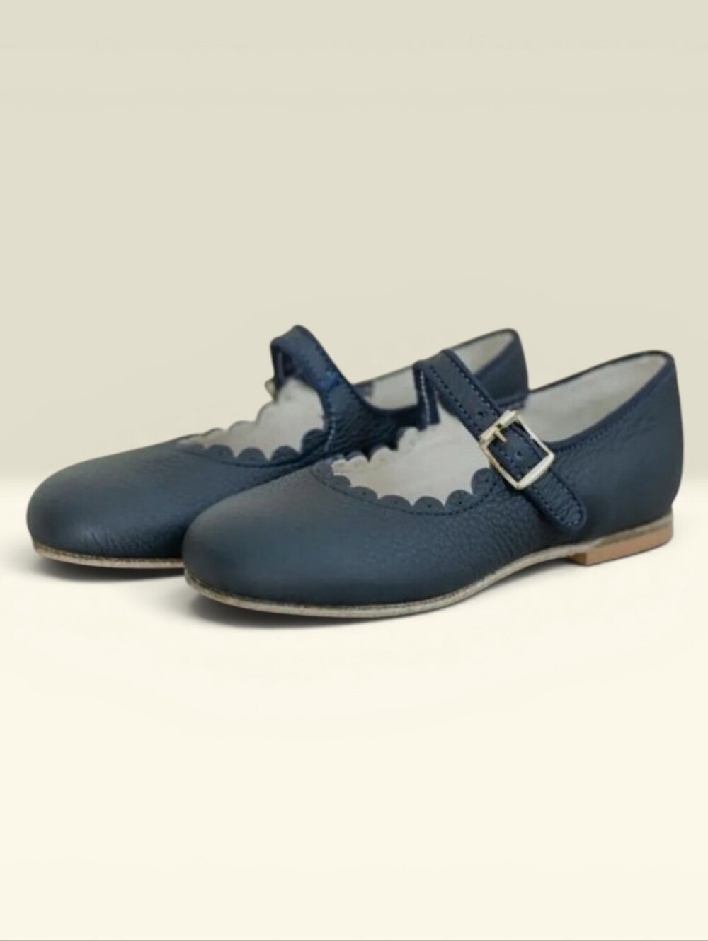 ZIMMERMAN Shoes Scalloped Mary Jane Navy Blue Girls 9E - Picture 16 of 16